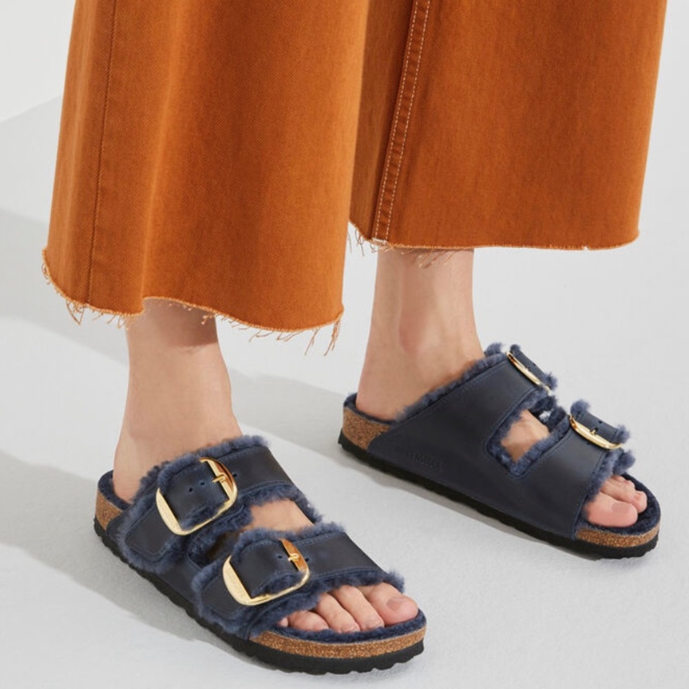 Arizona Big Buckle Shearling-Midnight Blue-Size 41 Medium-Size 10